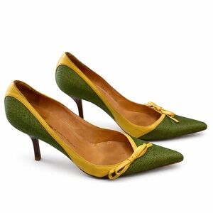 Giuseppe Zanotti Green and Yellow Heels